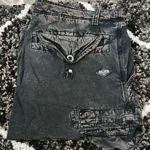 Salvage black cargo shorts